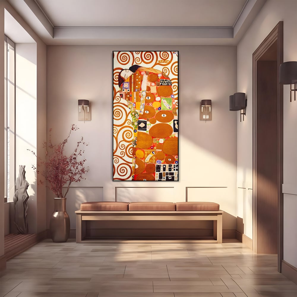 Tablou canvas cu tablou canvas cu pictura in stilul lui klimt, in rama de aluminiu negru